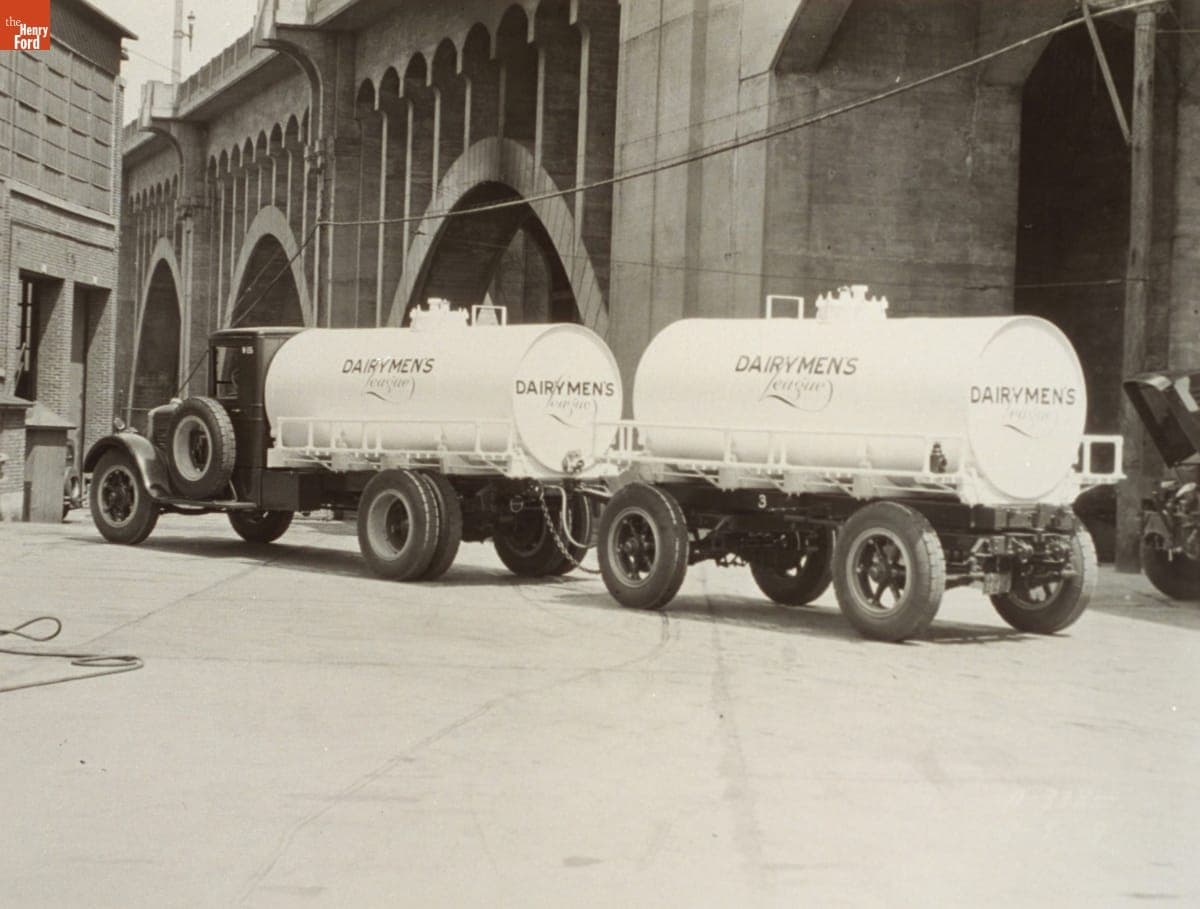 1929 Mack Model BB Tank Truck and Tank Trailer, "Dairymen's League," July 1929