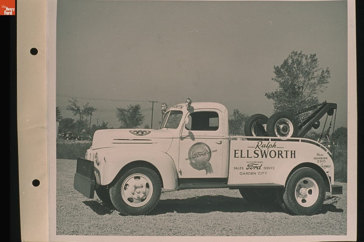 1947 Ford Repair Truck at the Ralph Ellsworth Dealership, Garden City, Michigan, October 1946