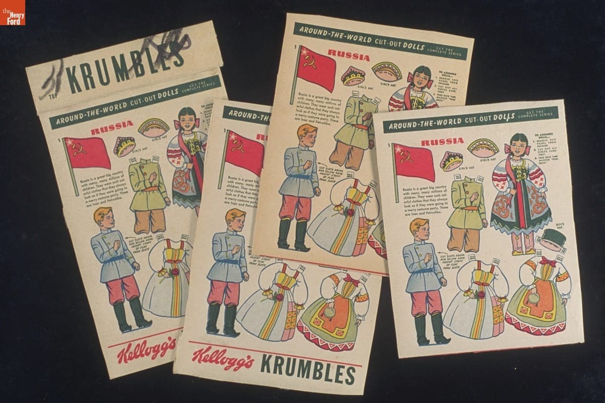 Kellogg's Krumbles Around-the-World Cut-Out Dolls, Russia, 1946-1949