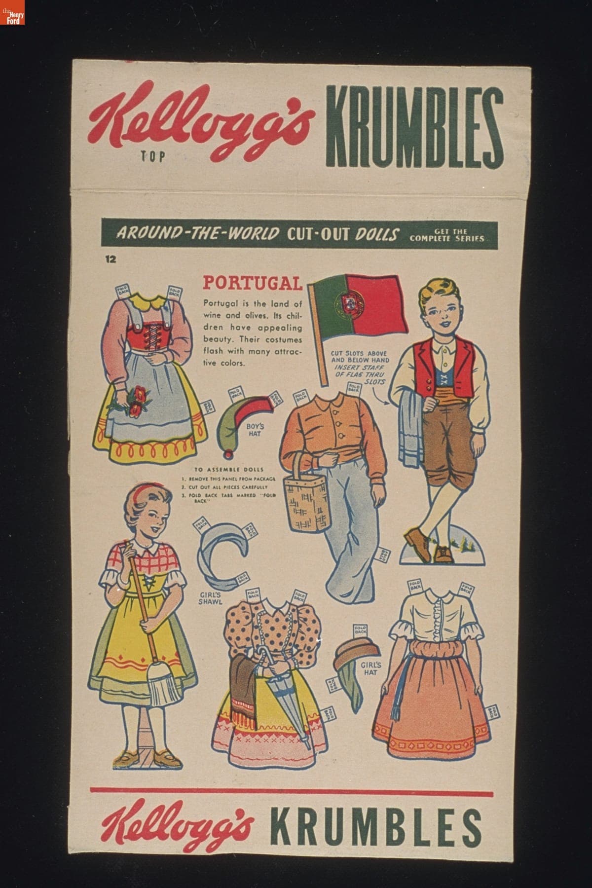 Kellogg's Krumbles Around-the-World Cut-Out Dolls, Portugal, 1946-1949