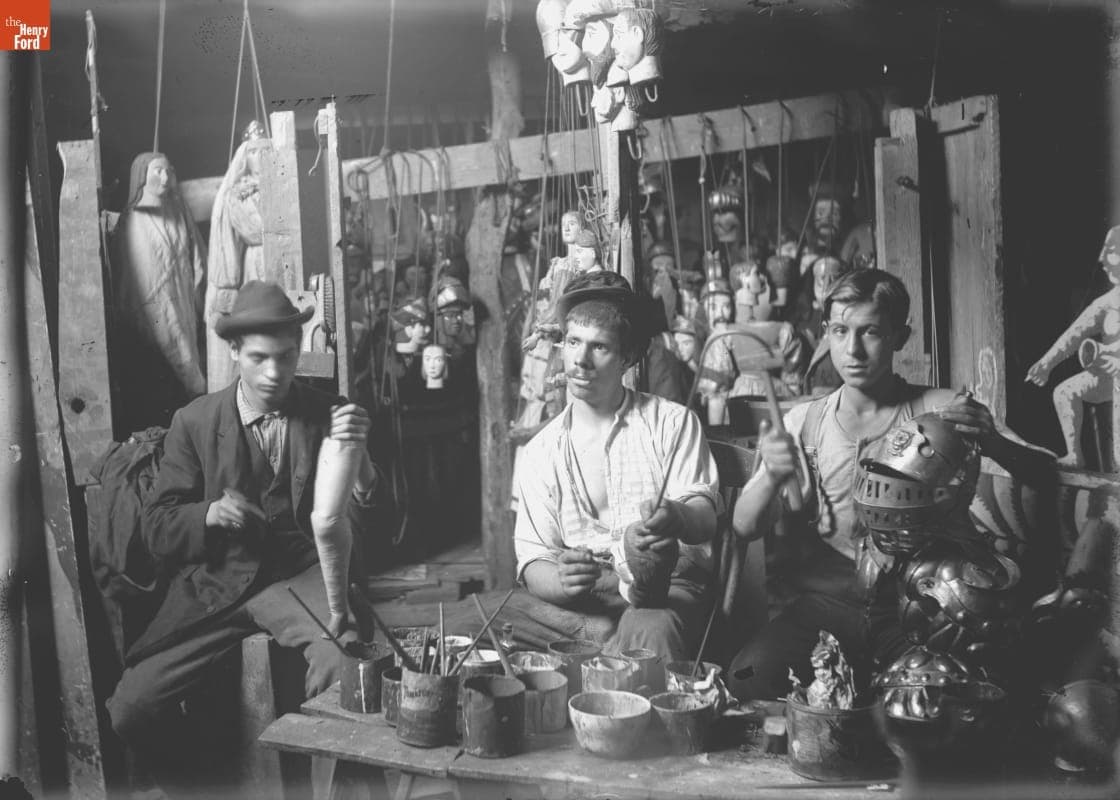 Italian Theatre, Making Marionette, circa 1900