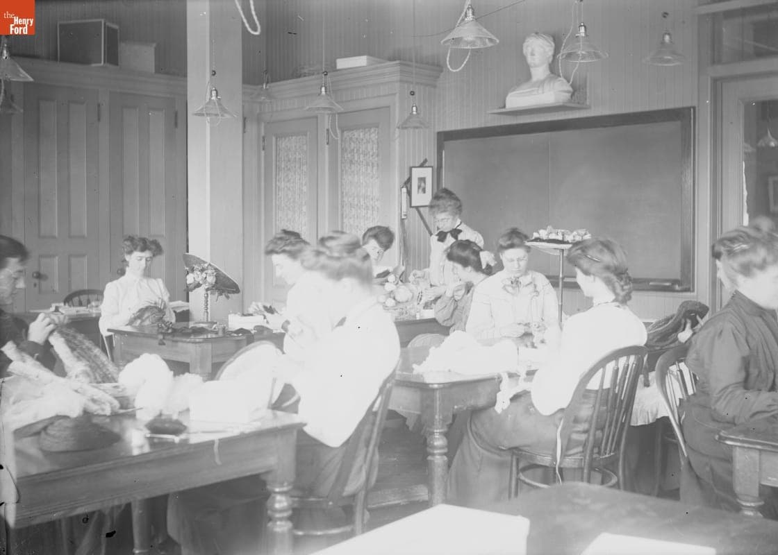 Women Assembling Hats, circa 1900
