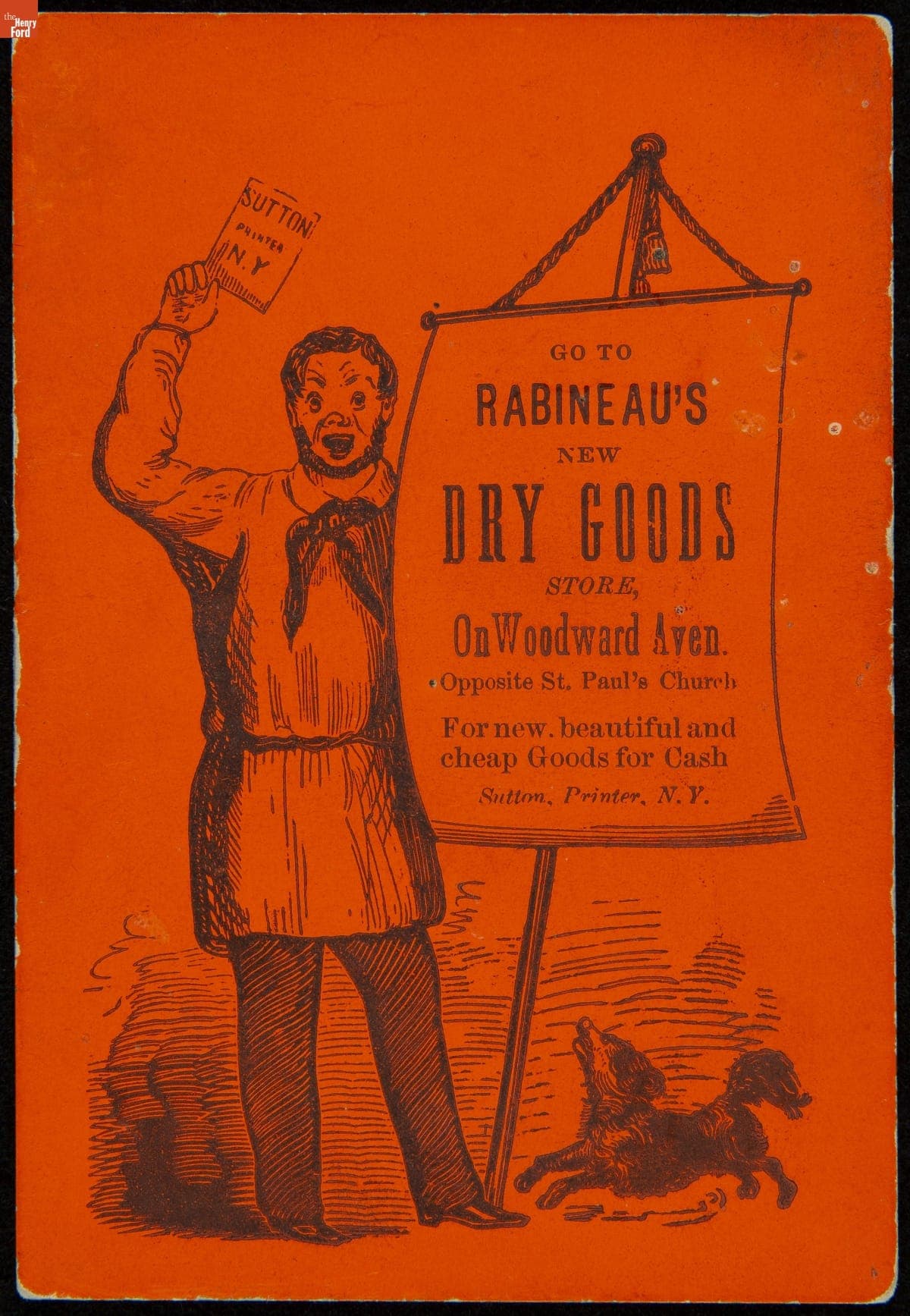 Trade Card for Rabineau's Dry Goods Store, Detroit, Michigan, 1875-1885
