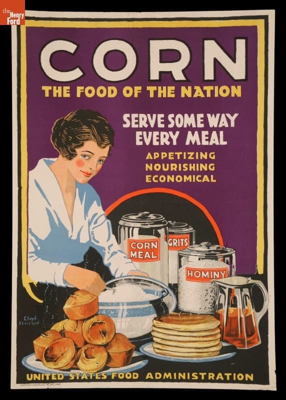 World War I Poster, "Corn, the Food of the Nation," 1918