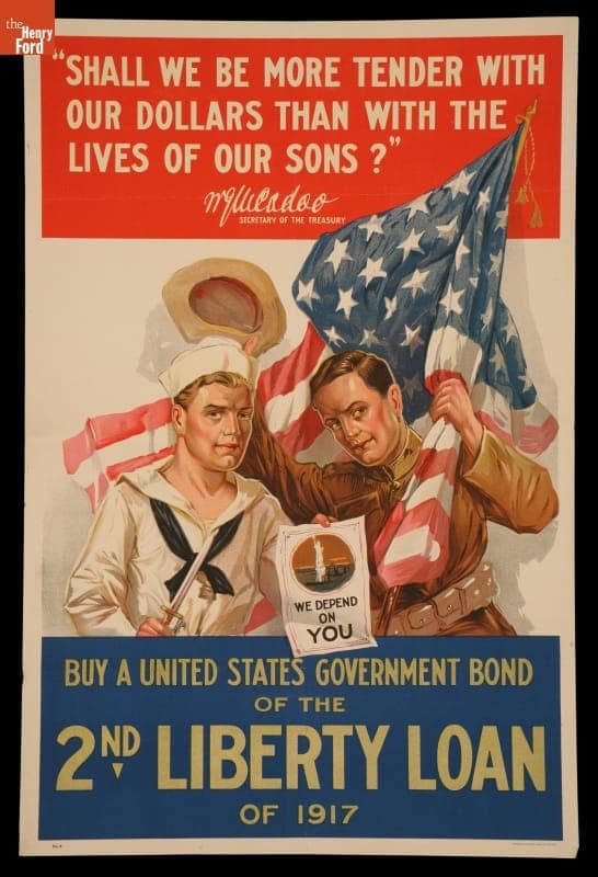 World War I Poster, "Shall We Be More Tender with Our Dollars than with the Lives of Our Sons?," 1917