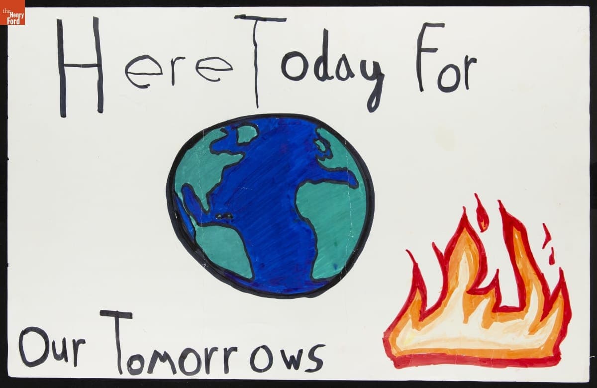 Poster for the Global Climate Strike in Berkeley, California, "Here Today for Our Tomorrows," September 20, 2019