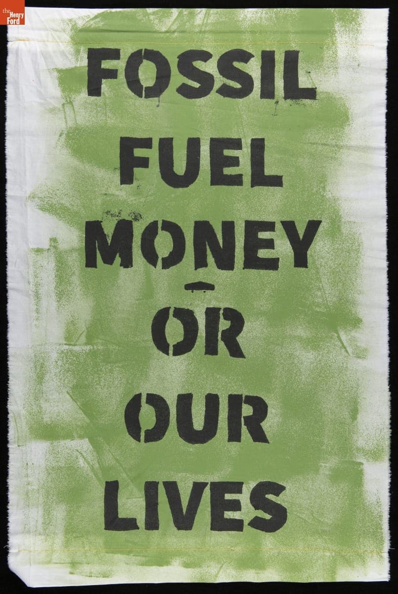 Poster for the Detroit Climate Strike, "Fossil Fuel Money - Or Our Lives," September 20, 2019
