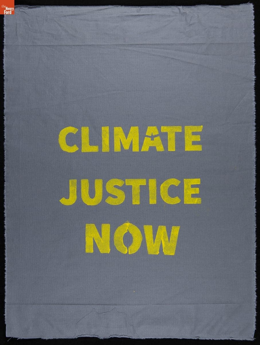 Poster for the Detroit Climate Strike, "Climate Justice Now," September 20, 2019