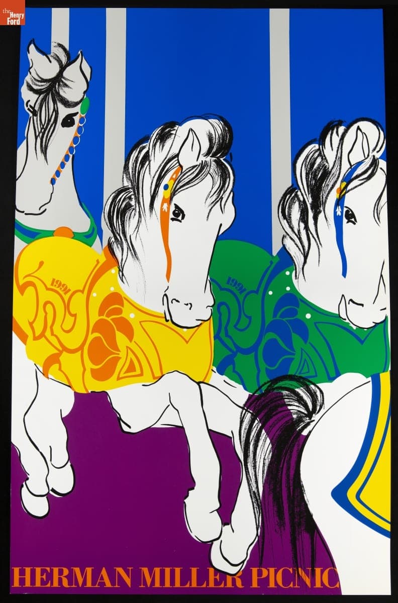 Herman Miller Picnic Poster, "Carousel," 1991