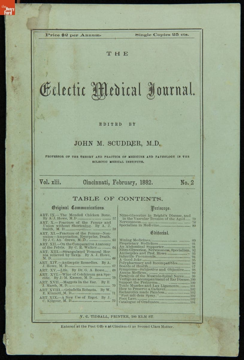 The Eclectic Medical Journal, Vol. XIII, No. 2, February 1882