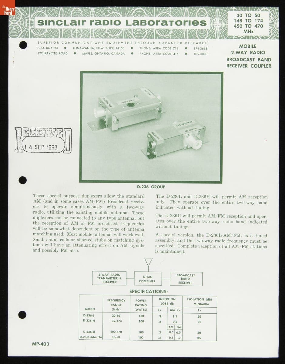 Sinclair Radio Laboratories Trade Catalog, circa 1968