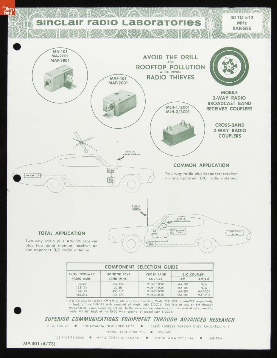 Sinclair Radio Laboratories Trade Catalog, circa 1973