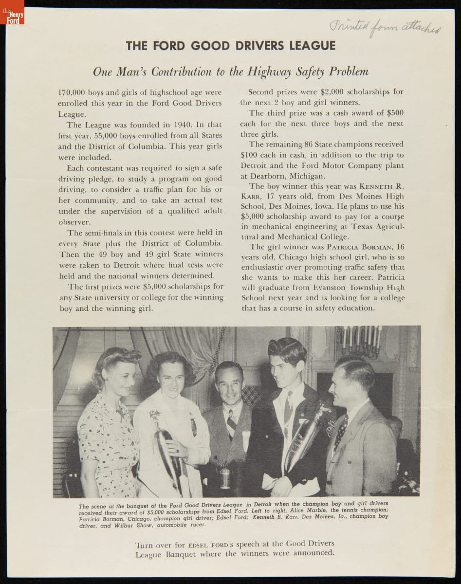 The Ford Good Drivers League: One Man's Contribution to the Highway Safety Problem, 1941