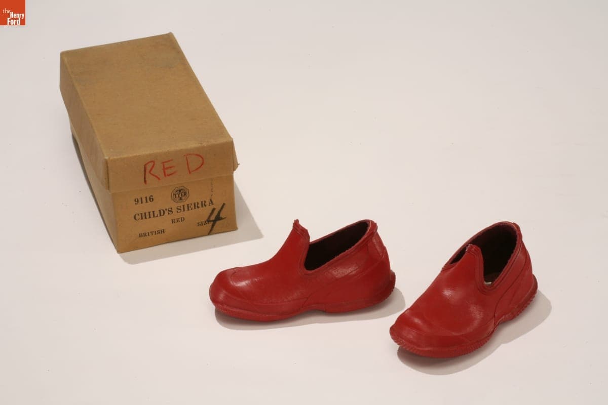 "British" Red Rubber Loafers, 1945-1960