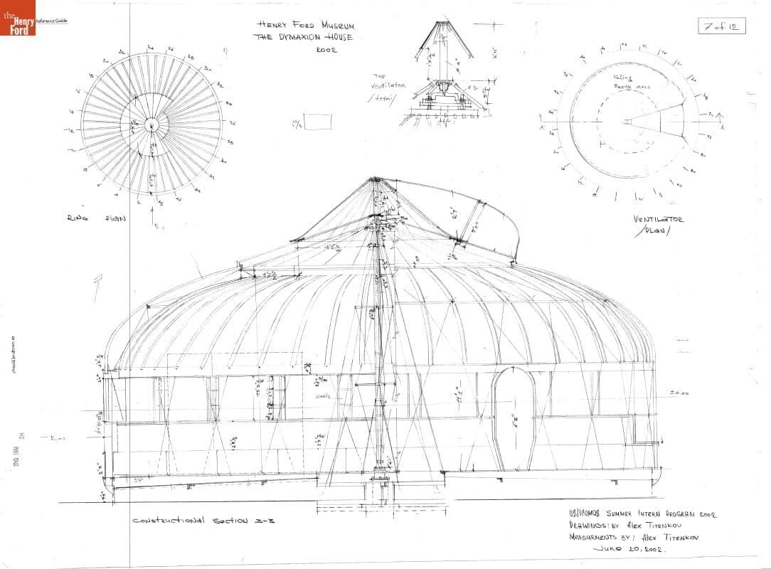 Drawing, Dymaxion House "As Built" in Henry Ford Museum, 2002