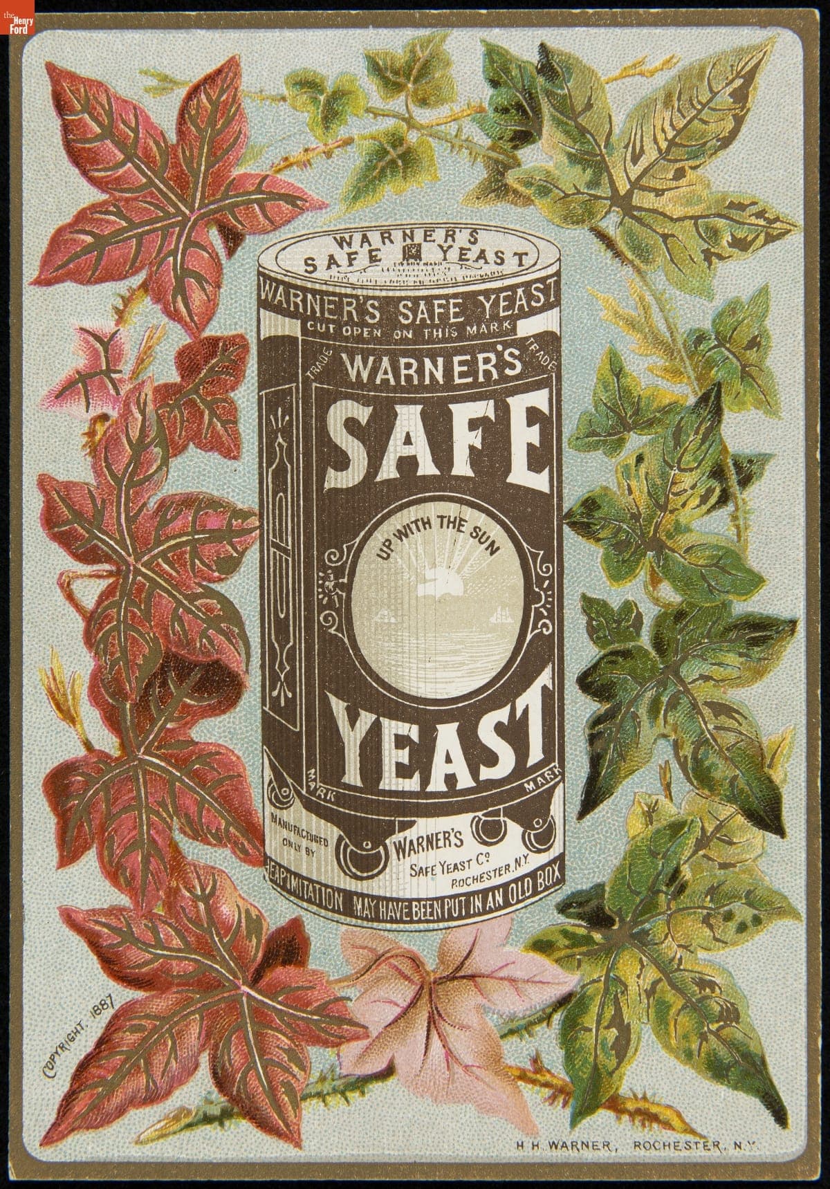 Trade Card for Warner's Safe Yeast, H.H. Warner & Co., 1887