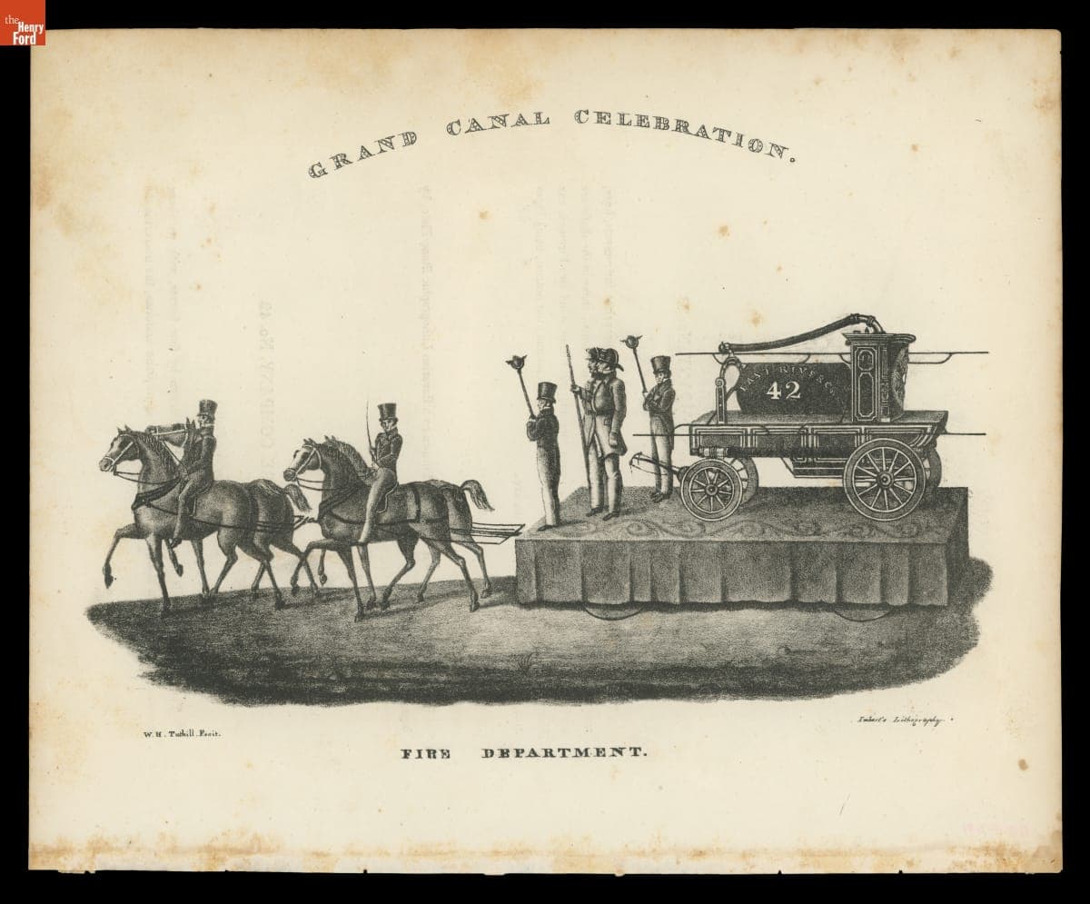 Lithograph, "Grand Canal Celebration, Fire Department," November 4, 1825