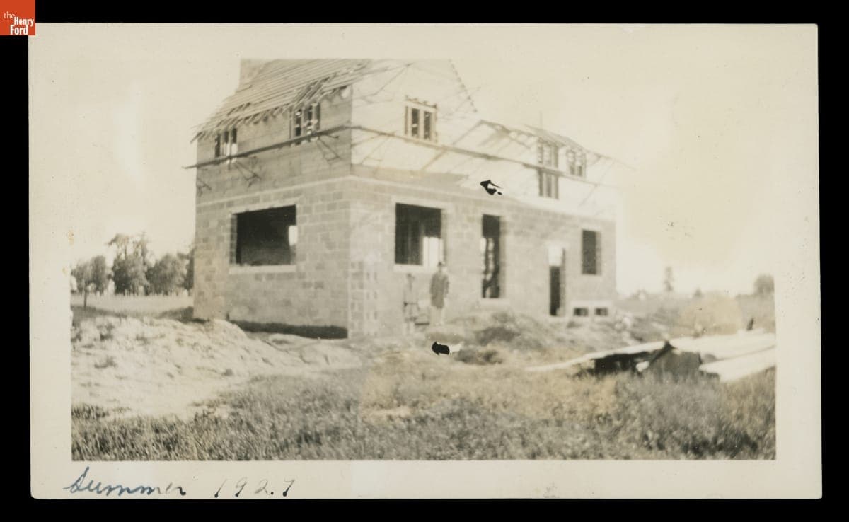 Construction of Helen and Leon Gardner's Home on Piedmont Avenue, Detroit, Michigan, 1927