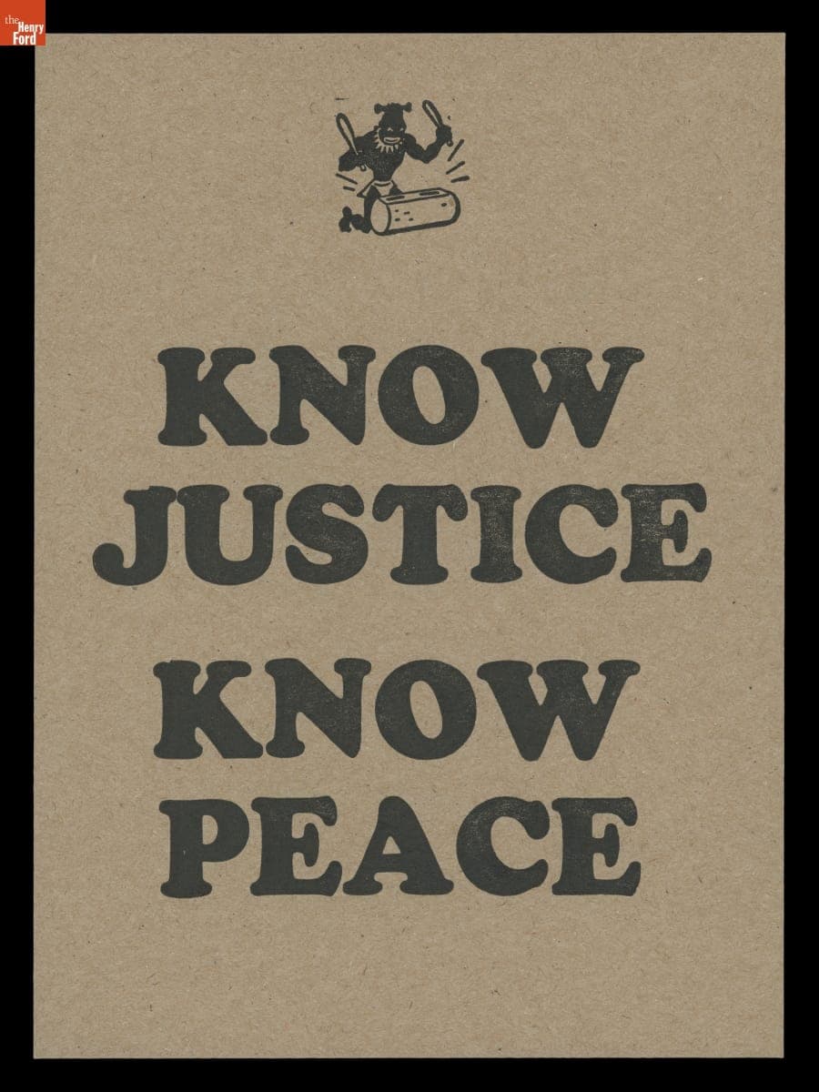 Letterpress Print, "Know Justice, Know Peace," 2021