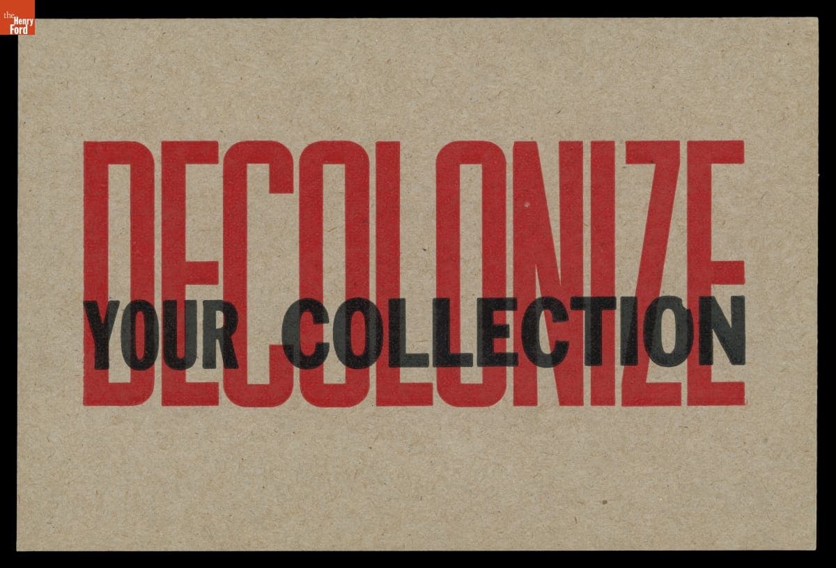 Letterpress Print, "Decolonize Your Collection," 2021