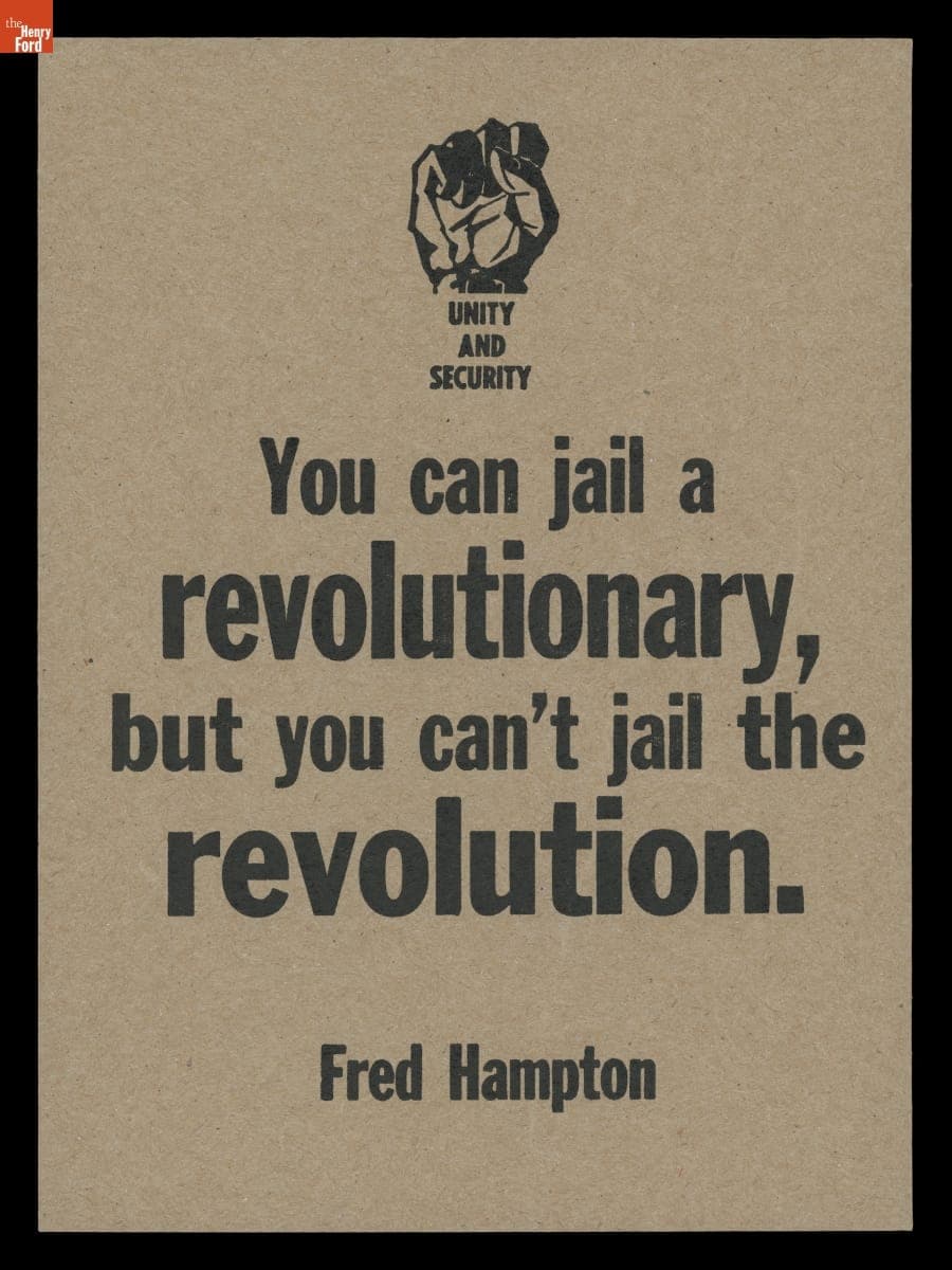 Letterpress Print, "You can jail a revolutionary, but you can't jail the revolution. Fred Hampton," 2021