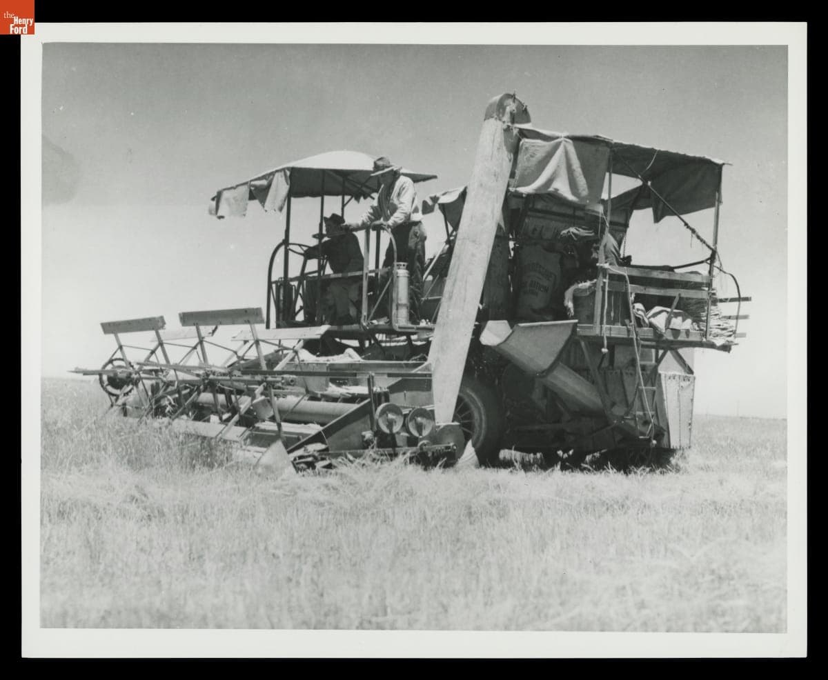 Massey-Harris Model 20 Self-Propelled Combine in Use, Eastern Washington, circa 1940
