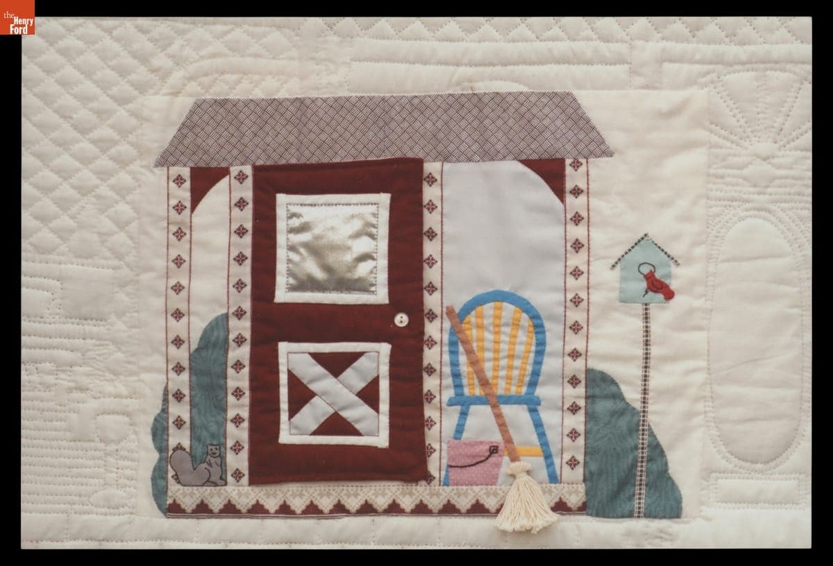 Detail of "Cathy Celebrates Christmas: A Victorian Dollhouse Quilt," circa 1991