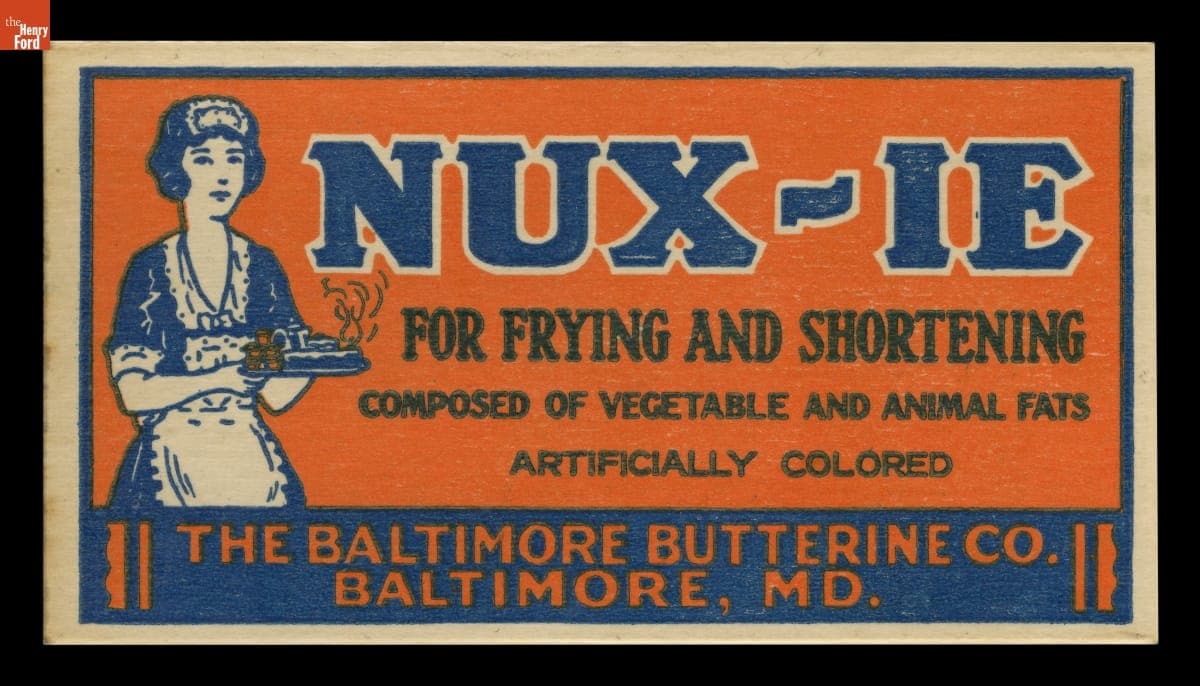 "Nux-ie for Frying and Shortening," circa 1930