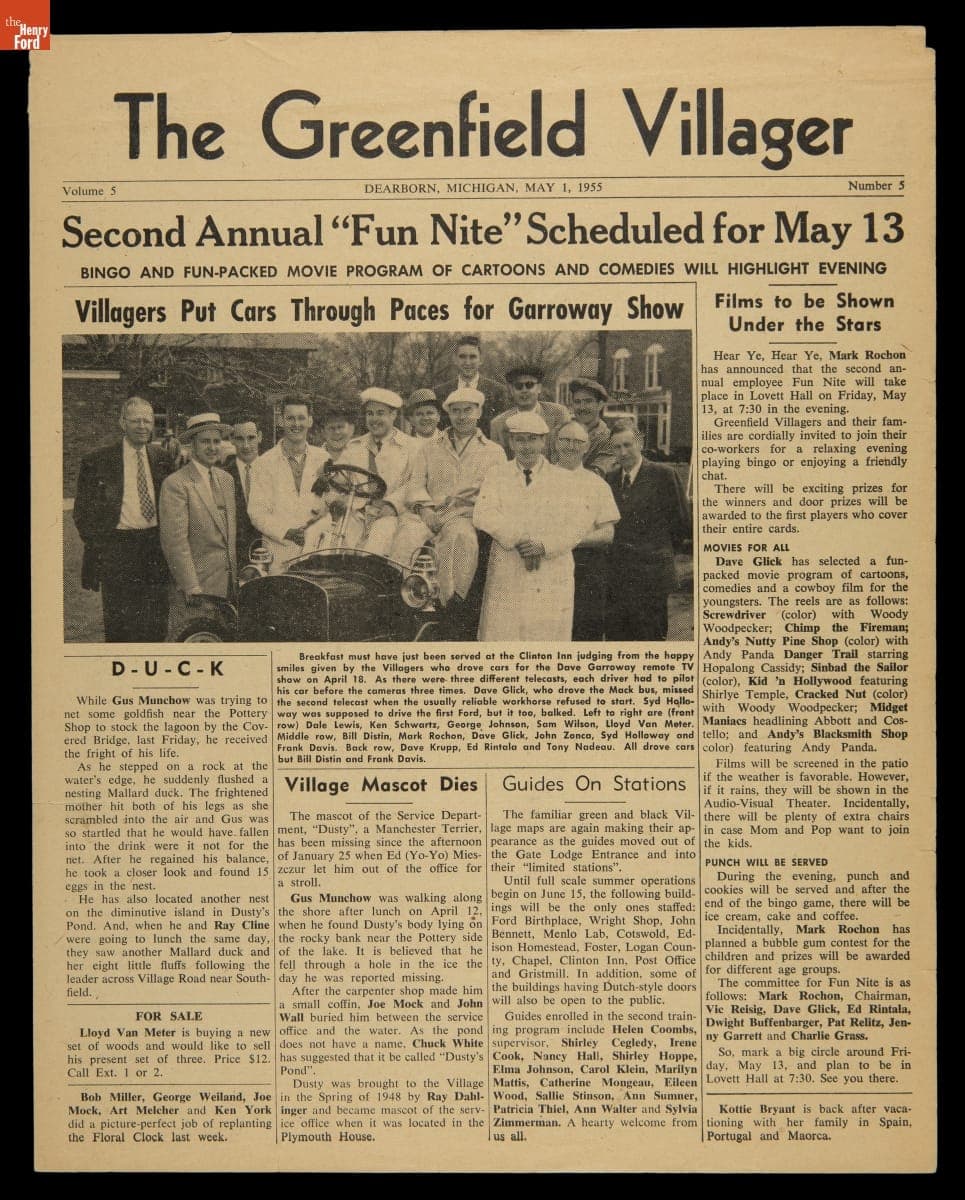 "The Greenfield Villager," May 1, 1955