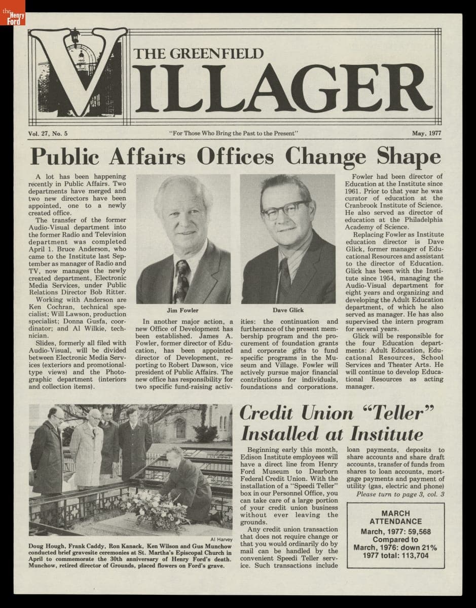 "The Greenfield Villager," May 1977