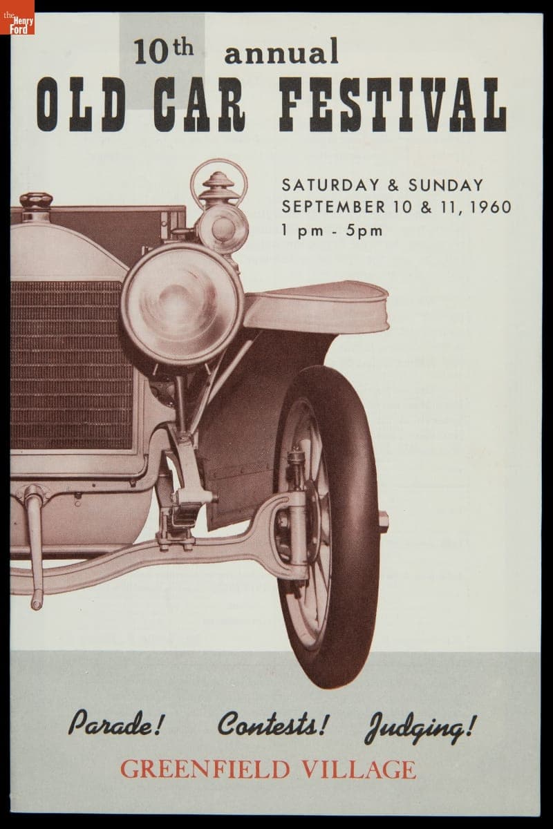 Program for Old Car Festival at Greenfield Village, September 1960