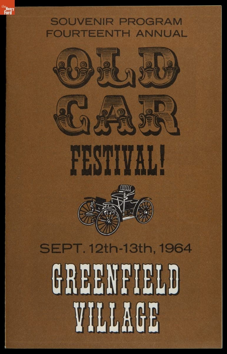 Program for Old Car Festival at Greenfield Village, September 1964