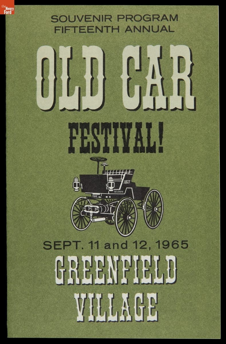 Program for Old Car Festival at Greenfield Village, September 1965