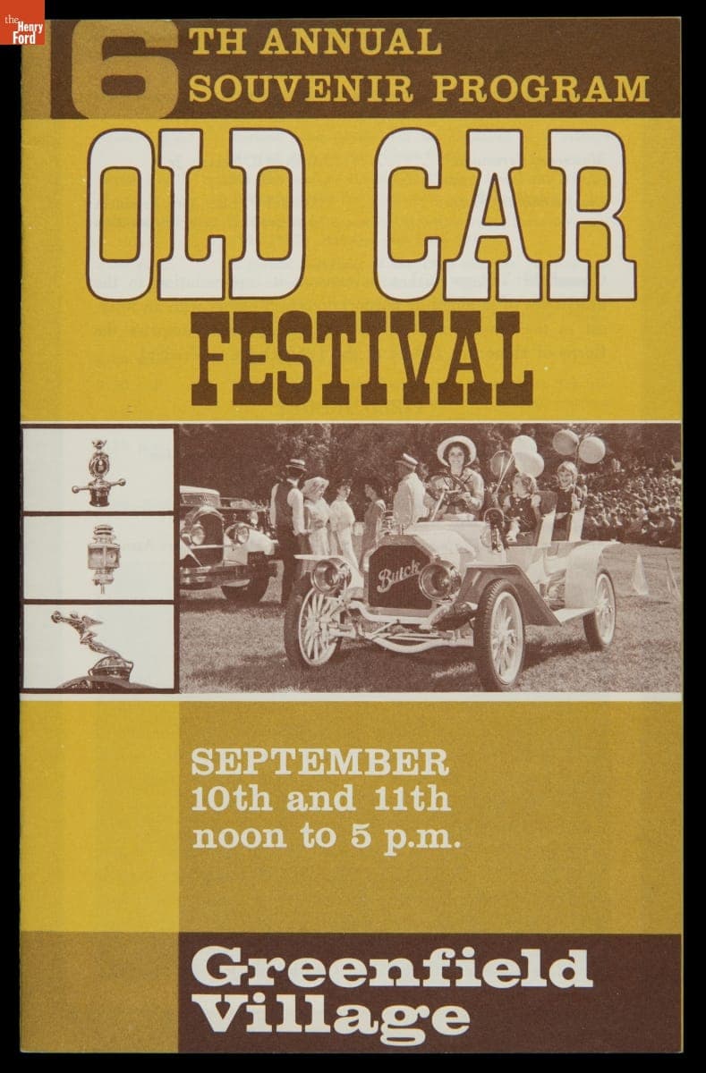 Program for Old Car Festival at Greenfield Village, September 1966