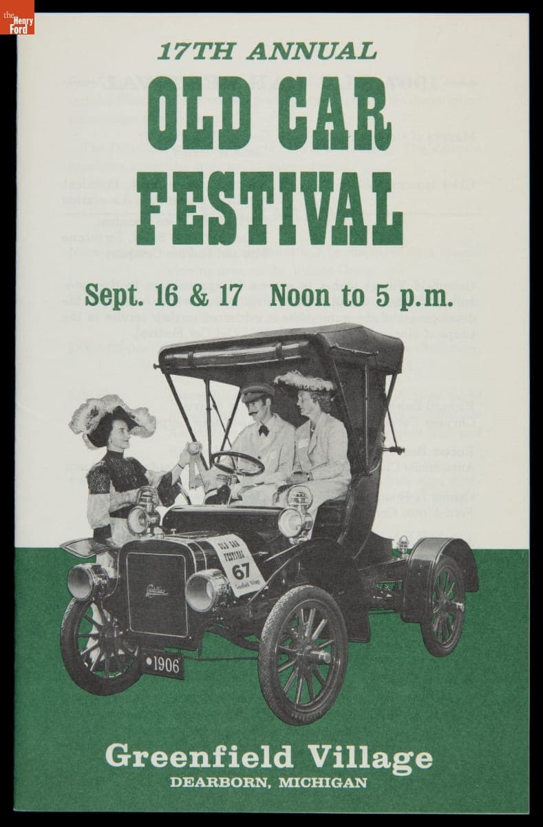 Program for Old Car Festival at Greenfield Village, September 1967