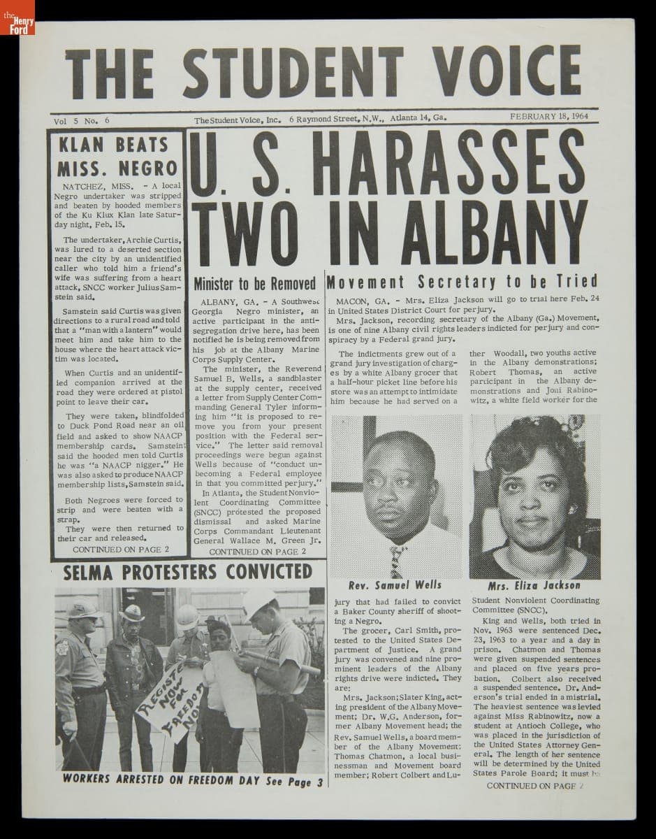 "The Student Voice," Vol. 5, No. 6, February 18, 1964