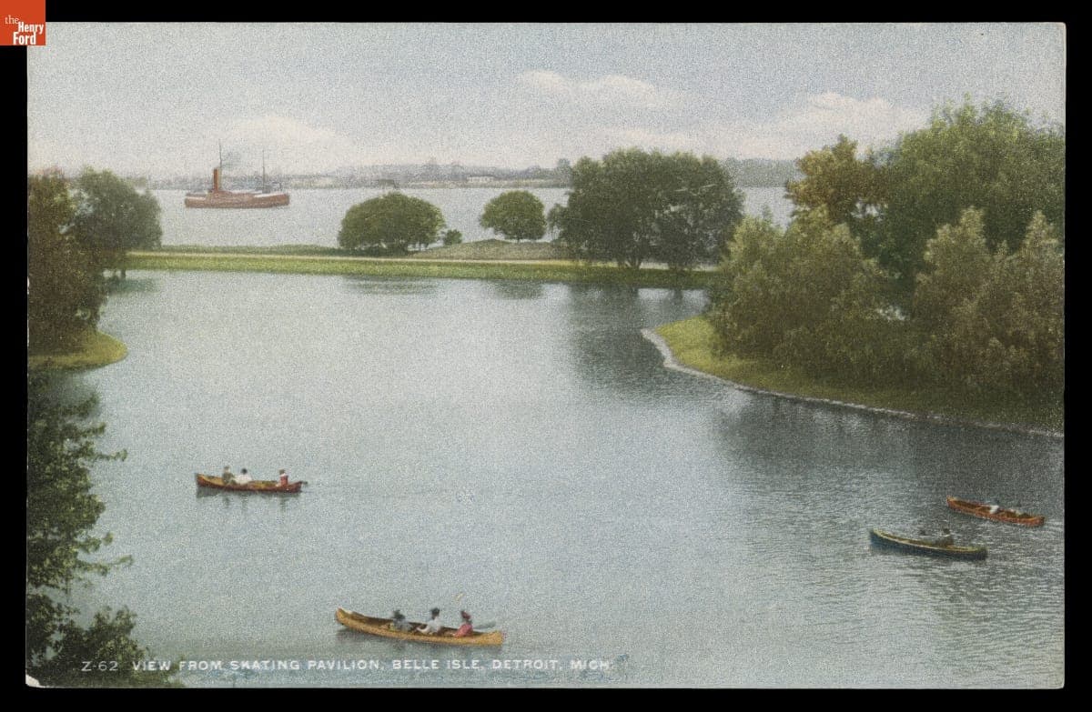 View from Skating Pavilion, Belle Isle, Detroit, Michigan