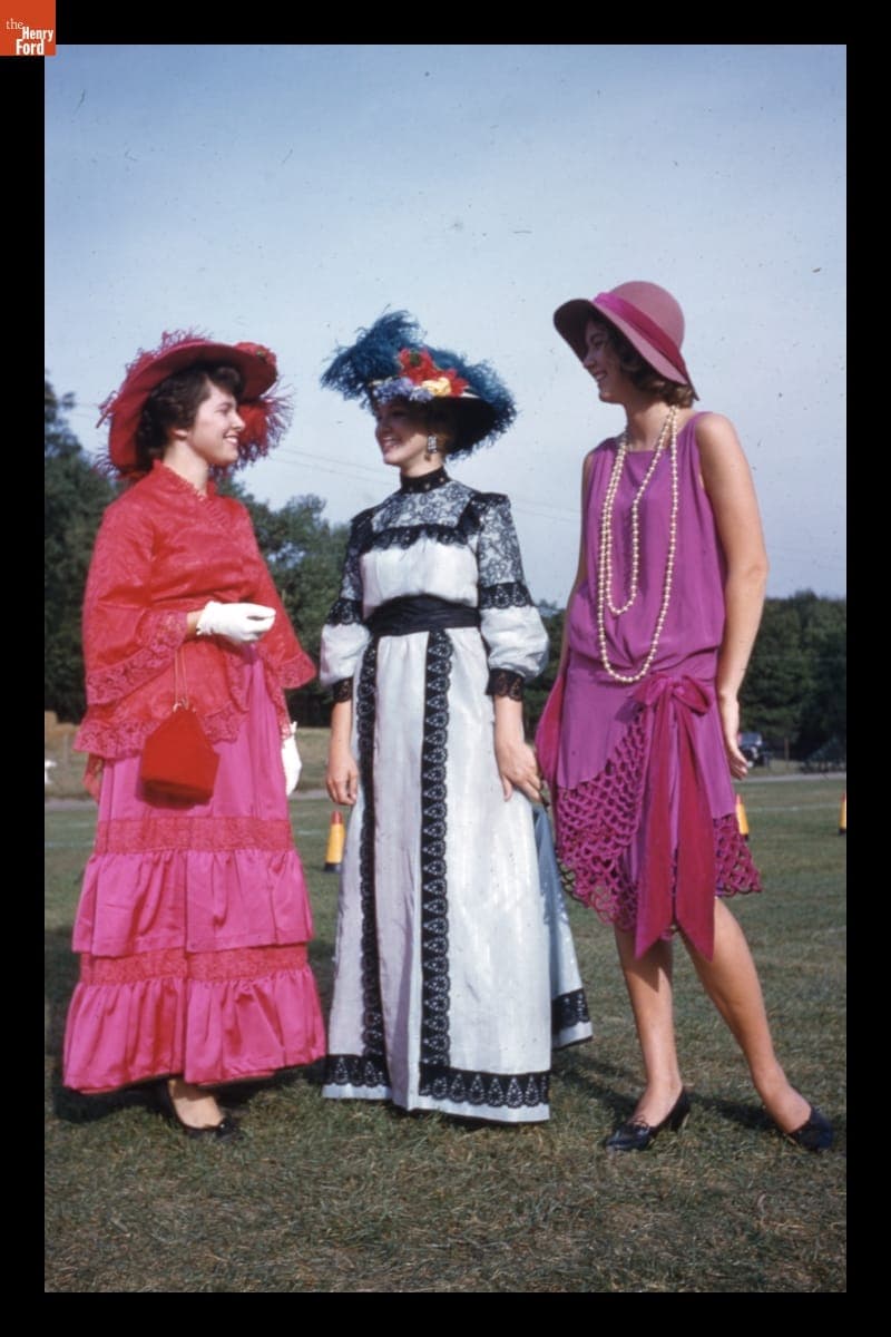 Guides in Costumes at Old Car Festival in Greenfield Village, September 1960