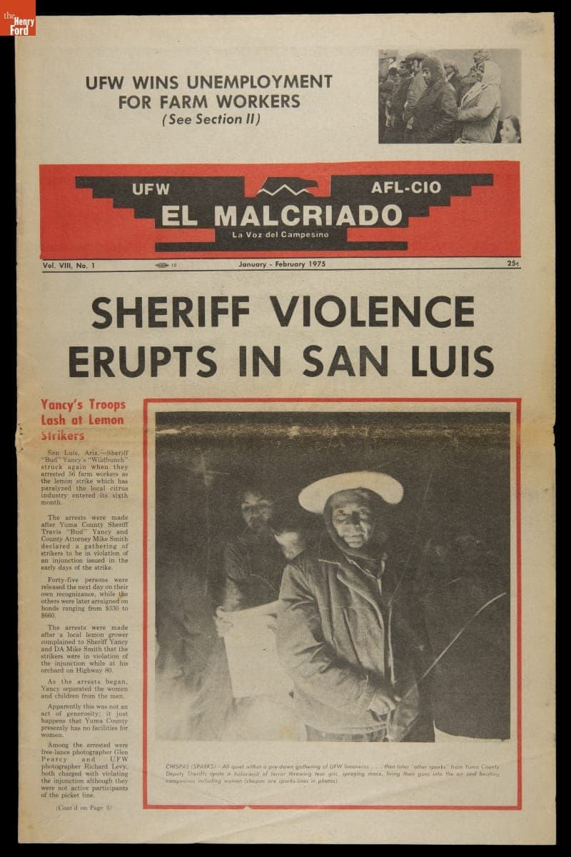 "El Malcriado: The Voice of the Farm Worker," Volume VIII, No. 1, January-February 1975