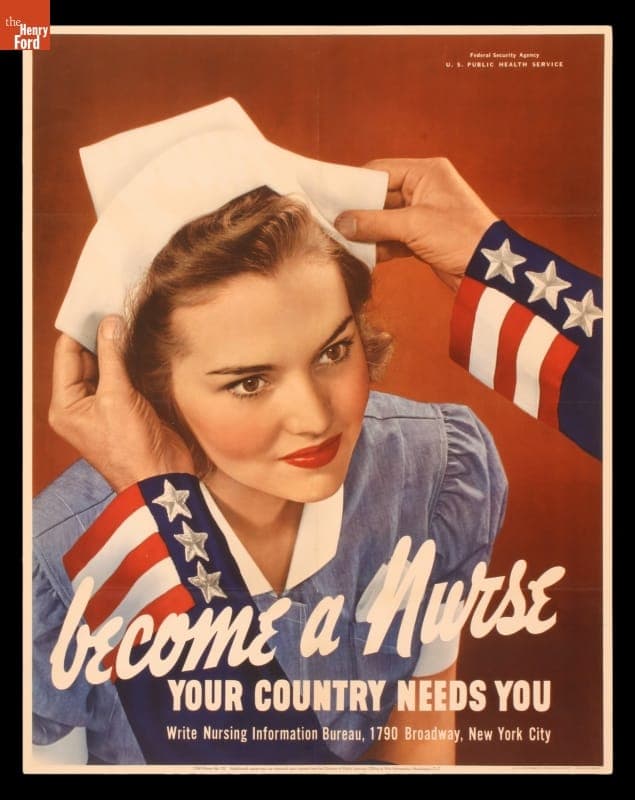 World War II Poster, "Become a Nurse, Your Country Needs You," 1942