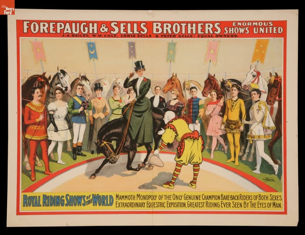 Circus Poster, Forepaugh & Sells Brothers Circus Presents "Royal Riding Shows of the World," 1902
