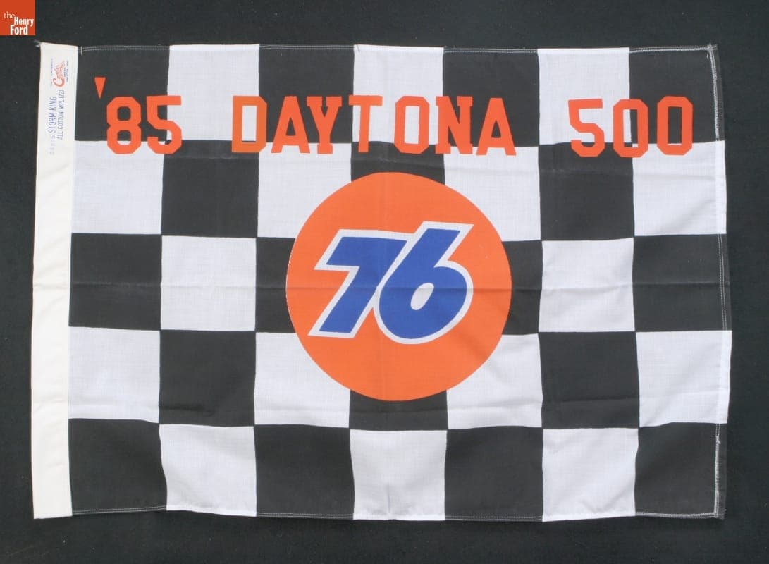 Checkered Flag Presented to Harry Melling at the Daytona 500, 1985