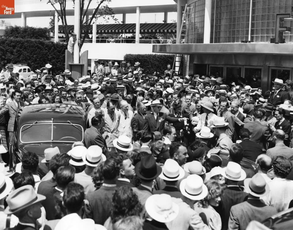 Henry and Edsel Ford with the 27 Millionth Ford Car, Ford Day Ceremonies, New York World's Fair, 1939