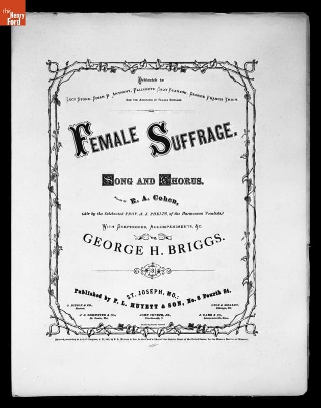 Music Sheet, "Female Suffrage," 1867