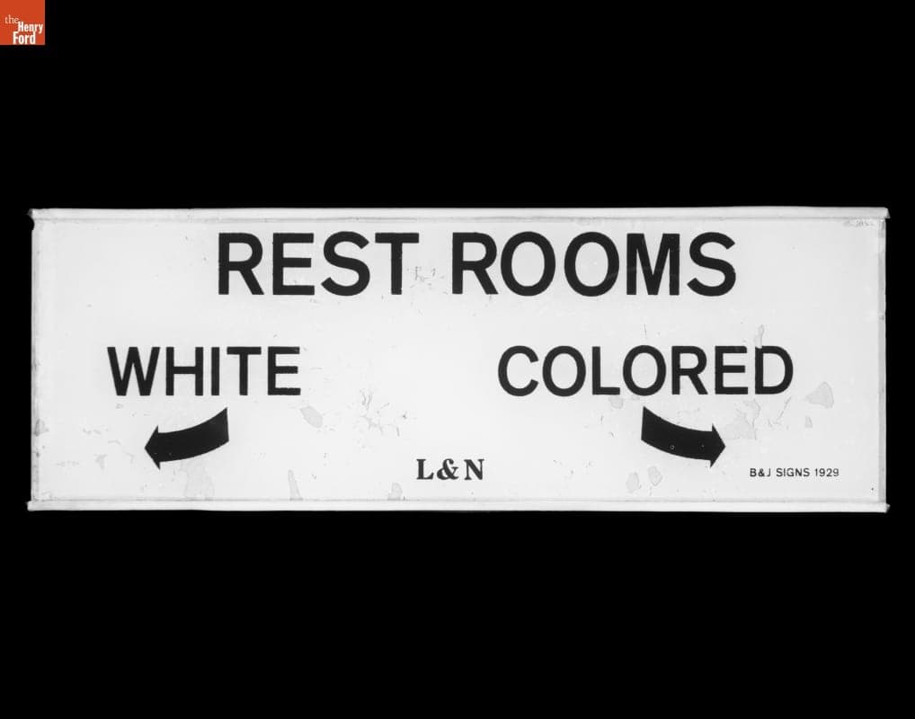 Louisville and Nashville Railroad Restroom Sign, 1929