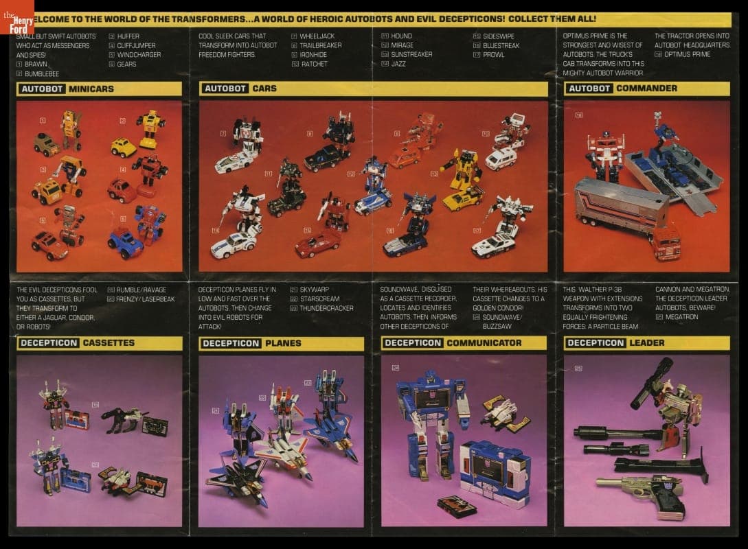 Sales Brochure for Transformers Toys, Hasbro Industries Inc., 1984