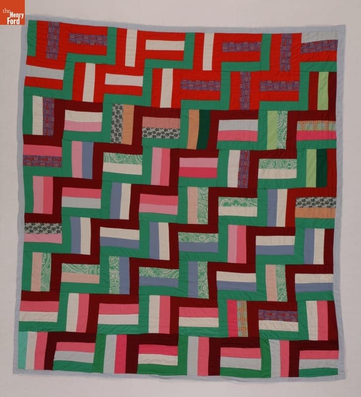 Split Rail Fence Quilt by Lovie Simmons Richburg, 1980-1990