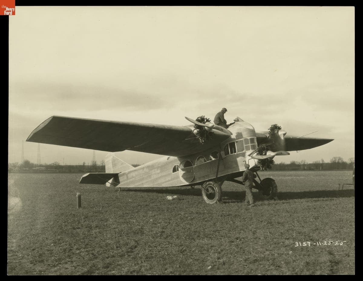 First Tri-Motor Airplane Built by Stout Metal Airplane Company, Ford Airport, Dearborn, Michigan, 1925