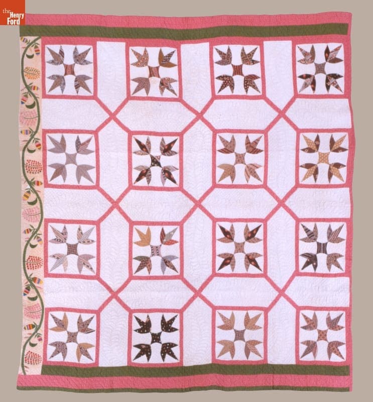 Turkey Tracks Quilt by Susan McCord, circa 1880