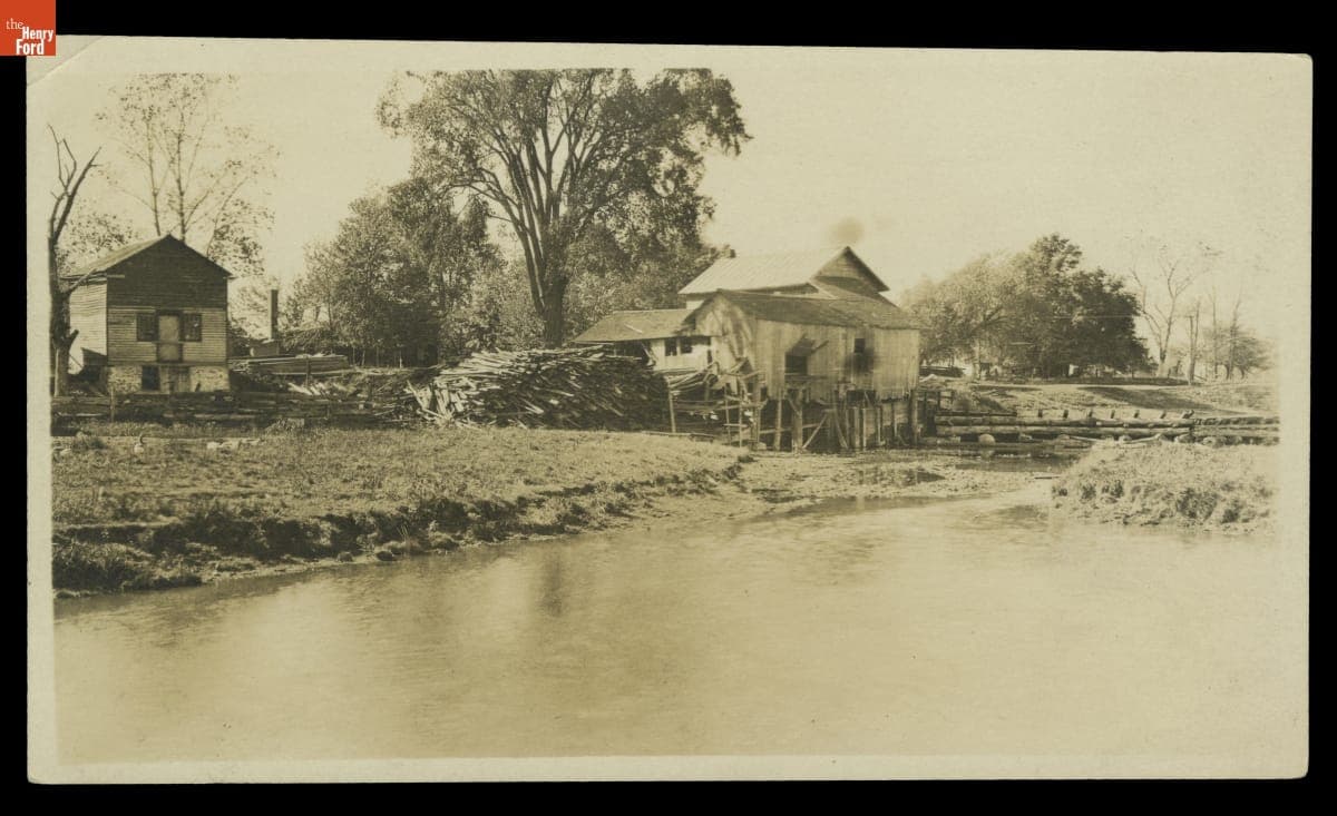 Loranger Gristmill, Original Site, Monroe, Michigan, circa 1915